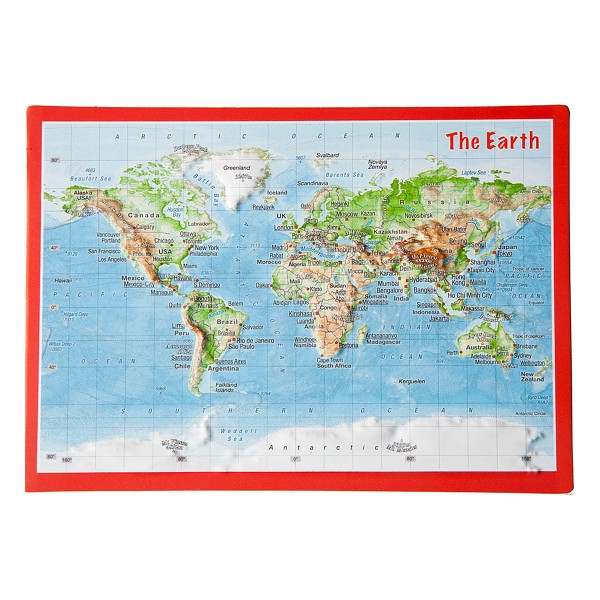 Reliefpostkarte Welt